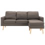 Sofá de 3 plazas con reposapiés de tela gris taupe de , Sofás - Ref: Foro24-288731, Precio: 444,20 €, Descuento: %