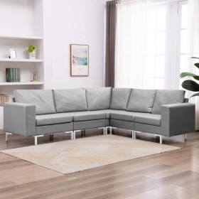 Juego de sofás de 5 piezas tela gris claro de , Sofás - Ref: Foro24-287190, Precio: 611,29 €, Descuento: %