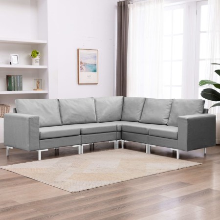 Juego de sofás de 5 piezas tela gris claro de , Sofás - Ref: Foro24-287190, Precio: 611,29 €, Descuento: %