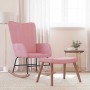 Silla mecedora con reposapiés terciopelo rosa de , Mecedoras - Ref: Foro24-327758, Precio: 159,56 €, Descuento: %