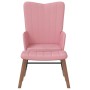 Silla mecedora con reposapiés terciopelo rosa de , Mecedoras - Ref: Foro24-327758, Precio: 159,56 €, Descuento: %