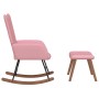 Silla mecedora con reposapiés terciopelo rosa de , Mecedoras - Ref: Foro24-327758, Precio: 159,56 €, Descuento: %