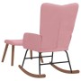 Silla mecedora con reposapiés terciopelo rosa de , Mecedoras - Ref: Foro24-327758, Precio: 159,56 €, Descuento: %