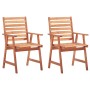 Sillas comedor de jardín 2 uds madera maciza acacia y cojines de , Sillas de jardín - Ref: Foro24-3064333, Precio: 160,29 €, ...