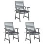Sillas comedor de jardín 3 uds madera maciza acacia y cojines de , Sillas de jardín - Ref: Foro24-3064428, Precio: 295,34 €, ...