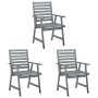 Sillas comedor de jardín 3 uds madera maciza acacia y cojines de , Sillas de jardín - Ref: Foro24-3064428, Precio: 295,34 €, ...