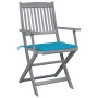 Sillas de jardín plegables 4 uds cojines madera maciza acacia de , Sillas de jardín - Ref: Foro24-3064513, Precio: 185,54 €, ...