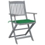 Sillas de jardín plegables 6 uds cojines madera maciza acacia de , Sillas de jardín - Ref: Foro24-3065412, Precio: 299,16 €, ...