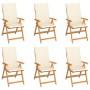 Sillas de jardín 6 uds madera maciza de teca cojines crema de , Sillas de jardín - Ref: Foro24-3065562, Precio: 768,93 €, Des...