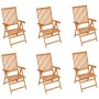 Sillas de jardín 6 uds madera maciza de teca cojines crema de , Sillas de jardín - Ref: Foro24-3065562, Precio: 768,93 €, Des...