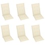 Sillas de jardín 6 uds madera maciza de teca cojines crema de , Sillas de jardín - Ref: Foro24-3065562, Precio: 768,93 €, Des...