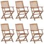 Sillas de jardín plegables 6 uds y cojines madera maciza acacia de , Sillas de jardín - Ref: Foro24-3065467, Precio: 391,30 €...