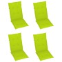 Sillas de jardín 4 uds madera de teca y cojines verde brillante de , Sillas de jardín - Ref: Foro24-3065541, Precio: 514,79 €...
