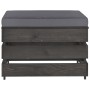 Otomana seccional con cojín madera impregnada gris de , Sofás modulares de exterior - Ref: Foro24-3068132, Precio: 64,07 €, D...