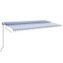 Toldo automático LED sensor de viento azul y blanco 600x350 cm de , Toldos - Ref: Foro24-3069251, Precio: 1,00 €, Descuento: %