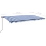 Toldo automático LED sensor de viento azul y blanco 600x350 cm de , Toldos - Ref: Foro24-3069251, Precio: 1,00 €, Descuento: %