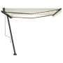 Toldo automático con LED y sensor de viento crema 450x350 cm de , Toldos - Ref: Foro24-3069852, Precio: 761,78 €, Descuento: %