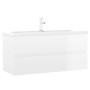 Mueble con lavabo madera de ingeniería blanco brillante de , Tocadores de baño - Ref: Foro24-3071663, Precio: 372,26 €, Descu...