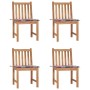 Sillas de jardín 4 unidades madera maciza de teca con cojines de , Sillas de jardín - Ref: Foro24-3073101, Precio: 446,76 €, ...