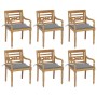 Sillas Batavia 6 unidades madera maciza de teca con cojines de , Sillas de jardín - Ref: Foro24-3073323, Precio: 752,45 €, De...