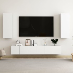 Juego de mueble para TV de 5 piezas madera de ingeniería blanco de , Muebles TV - Ref: Foro24-3074454, Precio: 179,41 €, Desc...