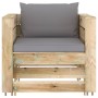 Muebles de jardín 2 piezas con cojines madera impregnada verde de , Conjuntos de jardín - Ref: Foro24-3074532, Precio: 183,00...