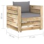 Muebles de jardín 2 piezas con cojines madera impregnada verde de , Conjuntos de jardín - Ref: Foro24-3074532, Precio: 183,00...
