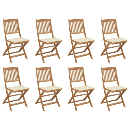 Sillas de jardín plegables 8 uds y cojines madera maciza acacia de , Sillas de jardín - Ref: Foro24-3075115, Precio: 410,49 €...