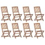 Sillas de jardín plegables 8 uds y cojines madera maciza acacia de , Sillas de jardín - Ref: Foro24-3075115, Precio: 410,49 €...