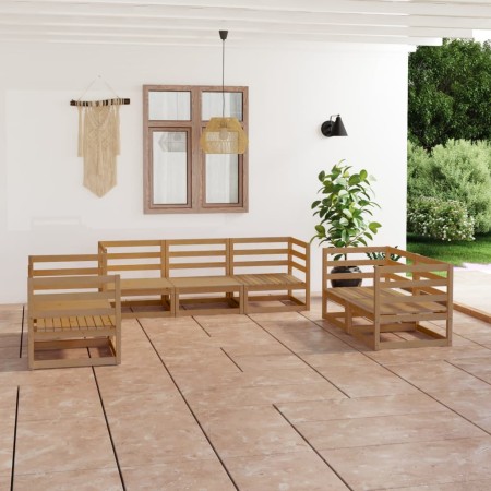 Muebles de jardín 7 piezas marrón miel madera maciza de pino de , Conjuntos de jardín - Ref: Foro24-3075452, Precio: 446,27 €...