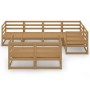 Muebles de jardín 7 piezas marrón miel madera maciza de pino de , Conjuntos de jardín - Ref: Foro24-3075647, Precio: 434,15 €...