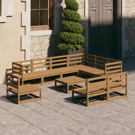 Muebles de jardín 10 piezas marrón miel madera maciza de pino de , Conjuntos de jardín - Ref: Foro24-3075812, Precio: 751,95 ...