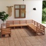 Muebles de jardín 9 piezas marrón miel madera maciza de pino de , Conjuntos de jardín - Ref: Foro24-3075917, Precio: 557,42 €...