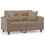 Sofá de 2 plazas con cojines cuero sintético capuchino 120 cm de , Sofás - Ref: Foro24-3200987, Precio: 247,37 €, Descuento: %