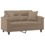 Sofá de 2 plazas con cojines cuero sintético capuchino 120 cm de , Sofás - Ref: Foro24-3200987, Precio: 247,37 €, Descuento: %