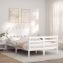 Estructura de cama con cabecero madera maciza blanco 120x200 cm de vidaXL, Camas y somieres - Ref: Foro24-3195282, Precio: 12...