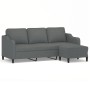 Sofá de 3 plazas con taburete de tela gris oscuro 180 cm de , Sofás - Ref: Foro24-3201136, Precio: 329,42 €, Descuento: %