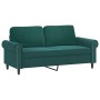 Sofá de 2 plazas con cojines terciopelo verde oscuro 140 cm de , Sofás - Ref: Foro24-3200947, Precio: 291,09 €, Descuento: %