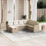 Set sofás de jardín 7 piezas y cojines ratán sintético beige en Conjuntos de jardín | Comprar online en Foru.es