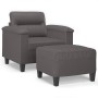 Sillón con taburete cuero sintético gris 60 cm de , Sofás - Ref: Foro24-3201239, Precio: 207,08 €, Descuento: %