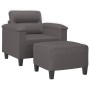 Sillón con taburete cuero sintético gris 60 cm de , Sofás - Ref: Foro24-3201239, Precio: 207,08 €, Descuento: %