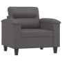 Sillón con taburete cuero sintético gris 60 cm de , Sofás - Ref: Foro24-3201239, Precio: 207,08 €, Descuento: %