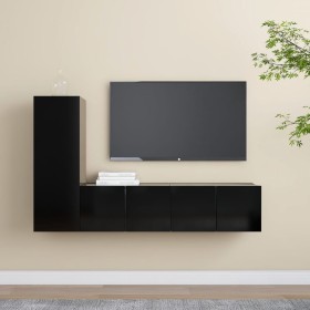 Set de muebles de salón TV 3 pzas madera de ingeniería negro de , Muebles TV - Ref: Foro24-3078778, Precio: 119,52 €, Descuen...