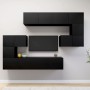 Set de muebles de salón TV 8 piezas madera ingeniería negro de , Muebles TV - Ref: Foro24-3078828, Precio: 297,73 €, Descuent...