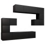 Set de muebles de salón TV 8 piezas madera ingeniería negro de , Muebles TV - Ref: Foro24-3078828, Precio: 297,73 €, Descuent...