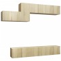 Set de muebles salón TV 7 pzas madera ingeniería roble Sonoma de , Muebles TV - Ref: Foro24-3079044, Precio: 206,61 €, Descue...