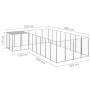 Perrera plateada 10,89 m² acero de , Casetas y cercados para perros - Ref: Foro24-3082232, Precio: 394,54 €, Descuento: %