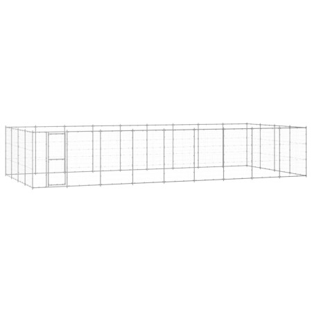 Perrera de exterior de acero galvanizado 43,56 m² de , Casetas y cercados para perros - Ref: Foro24-3082321, Precio: 998,23 €...