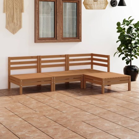 Juego muebles de jardín 4 pzas madera maciza pino marrón miel de , Conjuntos de jardín - Ref: Foro24-3082630, Precio: 215,61 ...