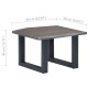 Mesa de centro con borde natural acacia maciza gris 60x60x40 cm en Mesas de centro | Comprar online en Foru.es